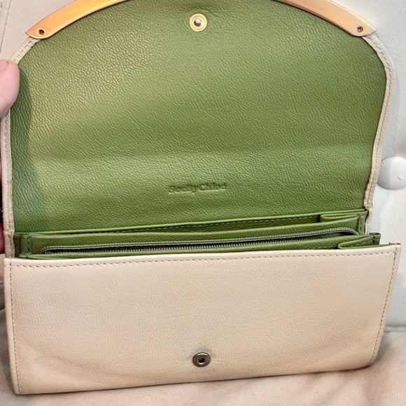 See by Chloé Lizzie Beige Leather Bi-Color Continental Wallet W/ COA - Picture 13 of 16